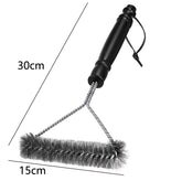 Escova de aço para churrasco, grelha e raspador, escova de limpeza de churrasco, ferramentas perfeitas, escova de limpeza de grelha, acessórios ideais para churrasco, antiaderente