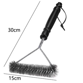 Escova de aço para churrasco, grelha e raspador, escova de limpeza de churrasco, ferramentas perfeitas, escova de limpeza de grelha, acessórios ideais para churrasco, antiaderente