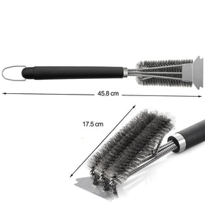 Escova de aço para churrasco, grelha e raspador, escova de limpeza de churrasco, ferramentas perfeitas, escova de limpeza de grelha, acessórios ideais para churrasco, antiaderente