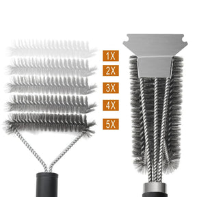 Escova de aço para churrasco, grelha e raspador, escova de limpeza de churrasco, ferramentas perfeitas, escova de limpeza de grelha, acessórios ideais para churrasco, antiaderente