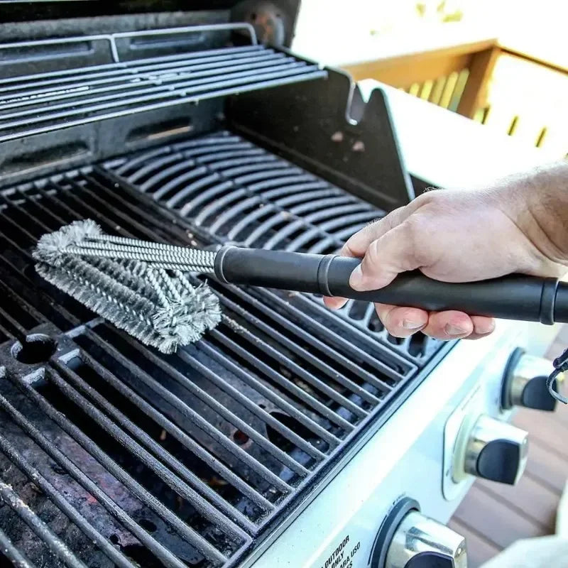 Escova de limpeza de grelha ferramenta para churrasco escova de grelha 3 escovas de aço inoxidável em 1 limpeza acessórios para churrasco melhor limpador churrasco