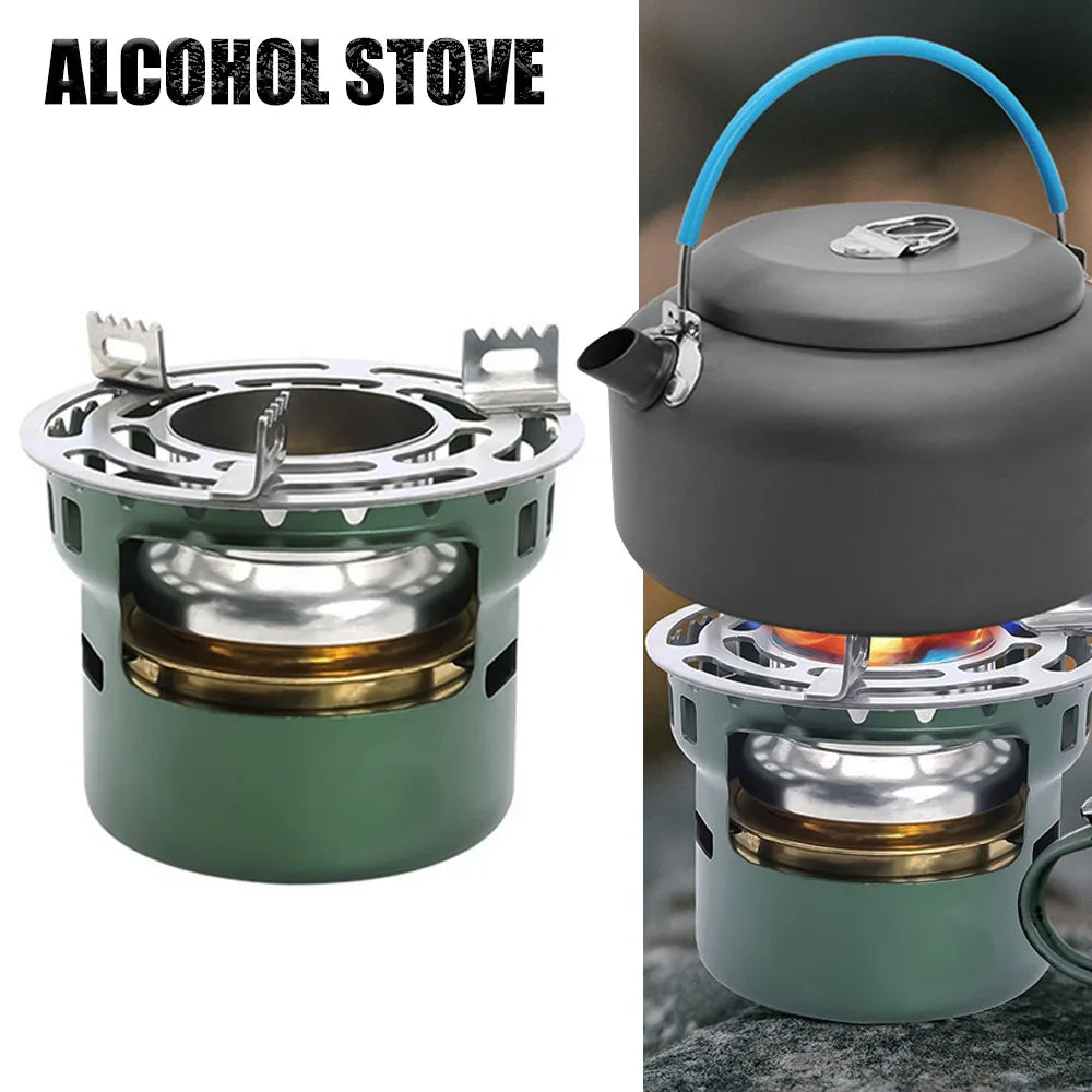 Equipamento de acampamento e acessórios fogão a álcool forno ao ar livre portátil mini churrasco acessórios acampamento cozinhar suprimentos caminhadas esportes