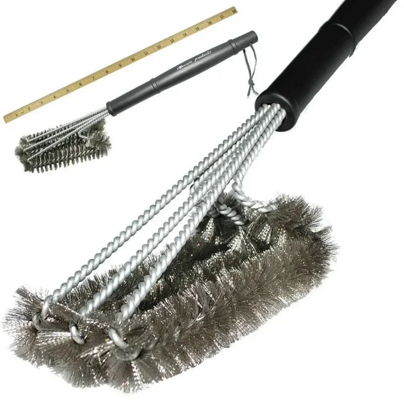 Escova de limpeza de grelha ferramenta para churrasco escova de grelha 3 escovas de aço inoxidável em 1 limpeza acessórios para churrasco melhor limpador churrasco