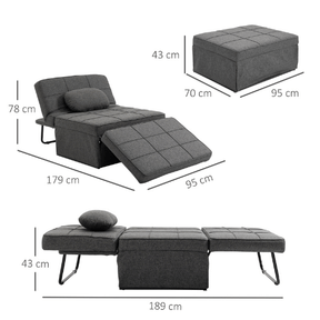 Puff Conforti Multifuncional 3 em 1 + 2 Travesseiros Brinde